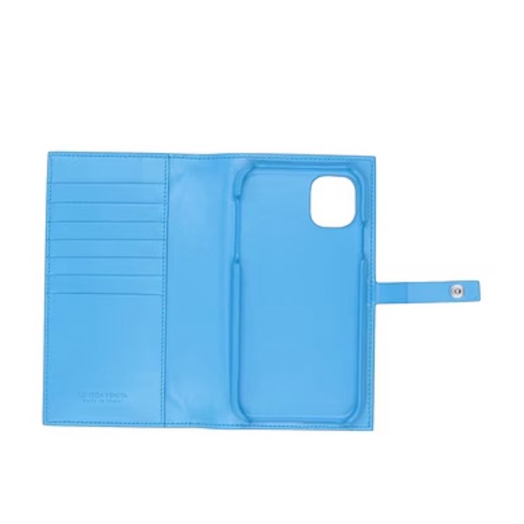 Bottega Veneta Blue Tech Gadgets Intricate Leather Phone Card Case New Condition - Picture 5 of 5